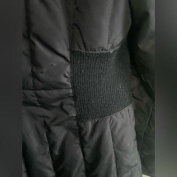 Esprit Navy Long Line Quilted Spring Jacket Zipped in Hood Sz S - Picture 8 of 8